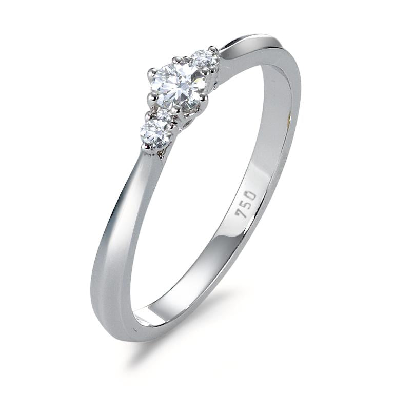 Ringe 750/18K hvidguld Diamant 0.19 ct, 3 Sten , w-si