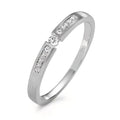Solitaire ring 750/18K hvidguld Diamant 0.07 ct, 11 Sten , w-si