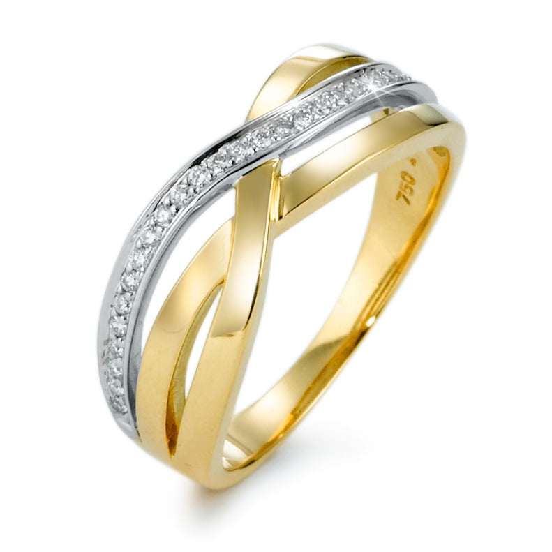 Ringe 750/18K guld, 750/18K hvidguld Diamant 0.13 ct, 27 Sten , w-si