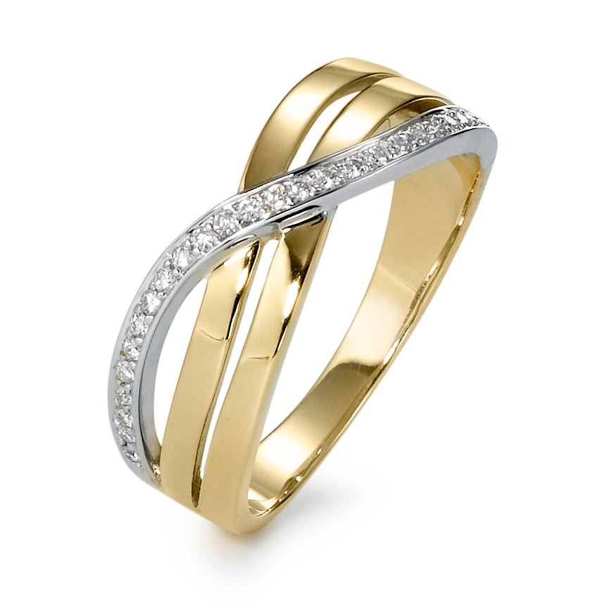 Ringe 750/18K guld, 750/18K hvidguld Diamant 0.12 ct, 26 Sten , w-si