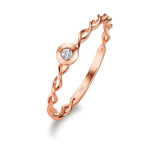 Indsæt ring 750/18K rødguld Diamant hvid , 0.03 ct, [Brillant], w-si