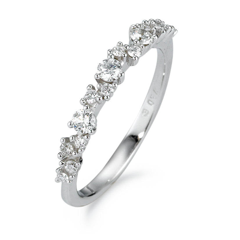 Ringe 750/18K hvidguld Diamant hvid , 0.33 ct, 15 Sten , [Brillant], w-si