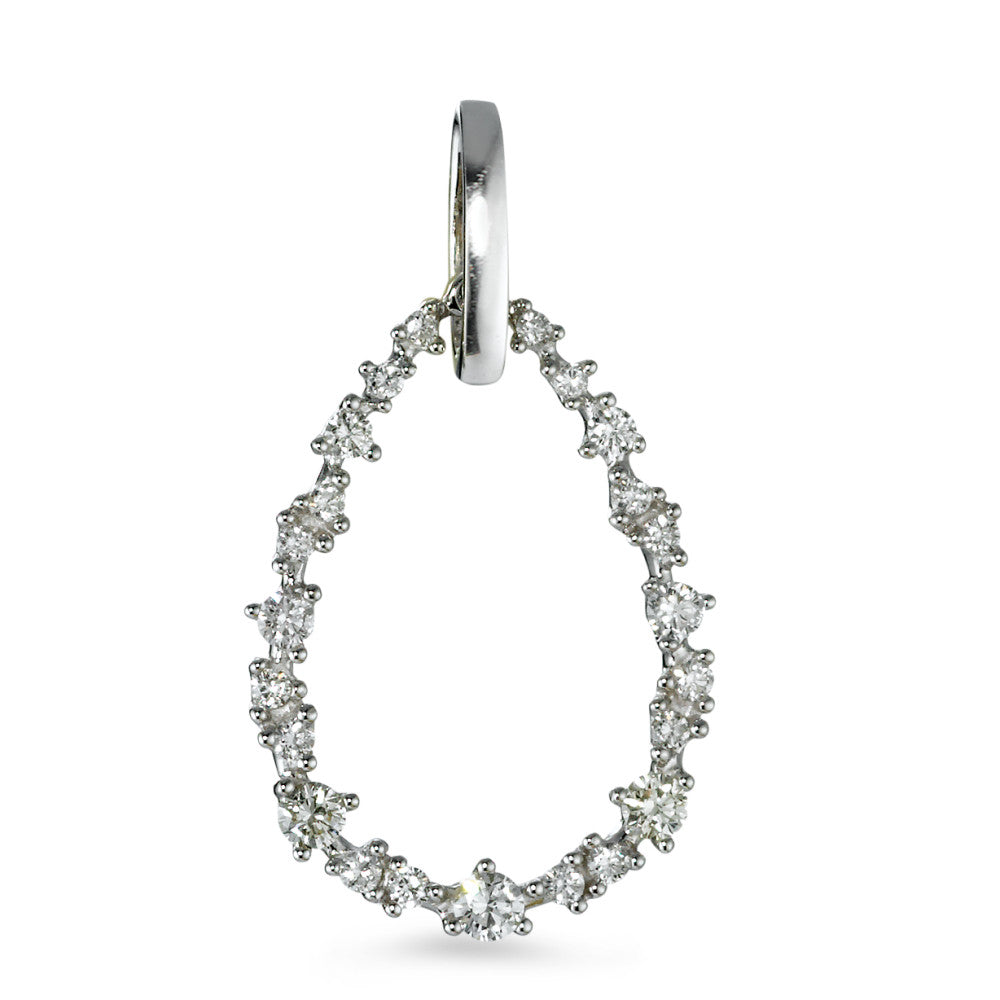 Vedhæng 750/18K hvidguld Diamant hvid , 0.33 ct, 23 Sten , [Brillant], w-si