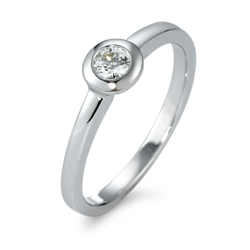 Ringe 585/14 K hvidguld Diamant 0.20 ct, w-si