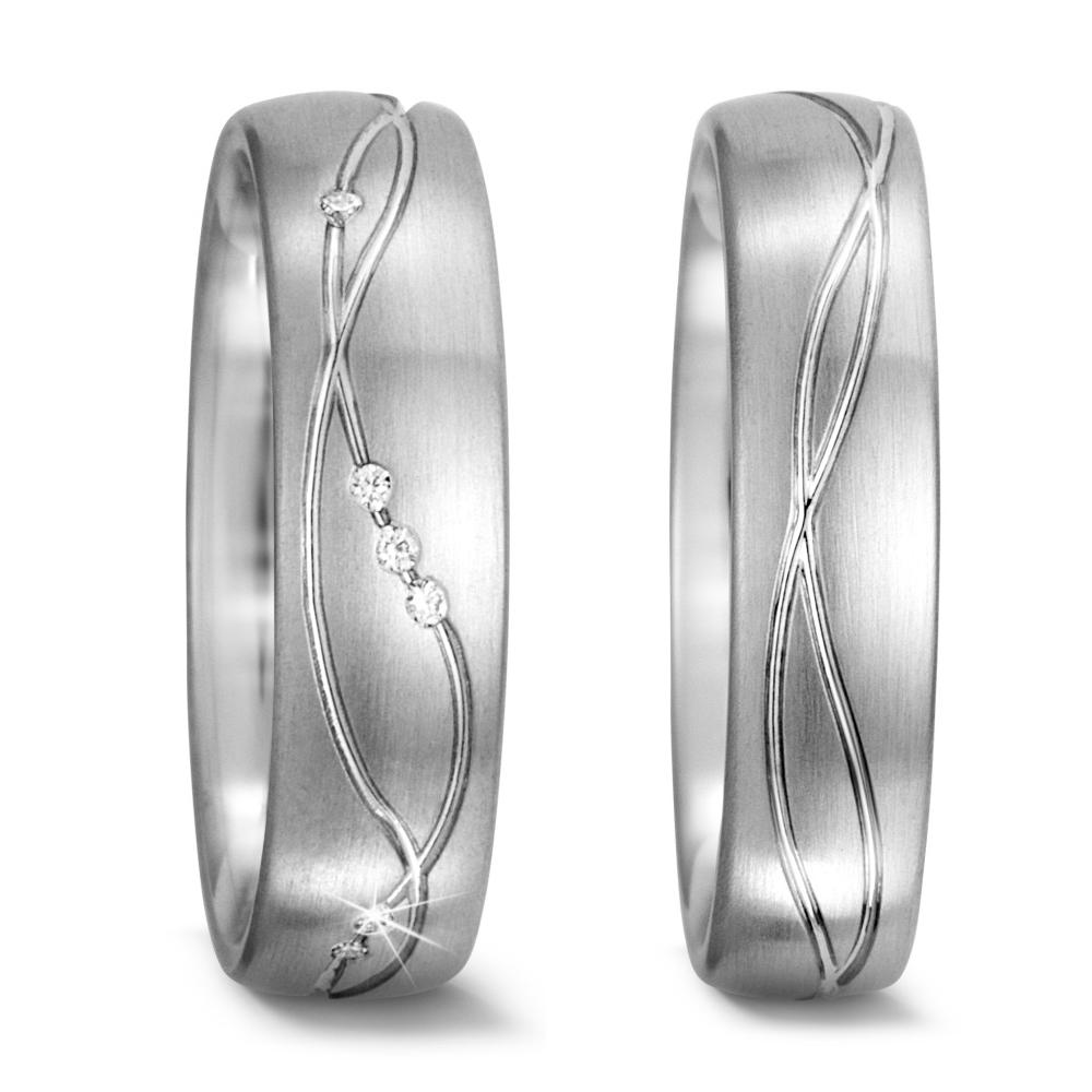 Partnerringe 750/18K hvidguld