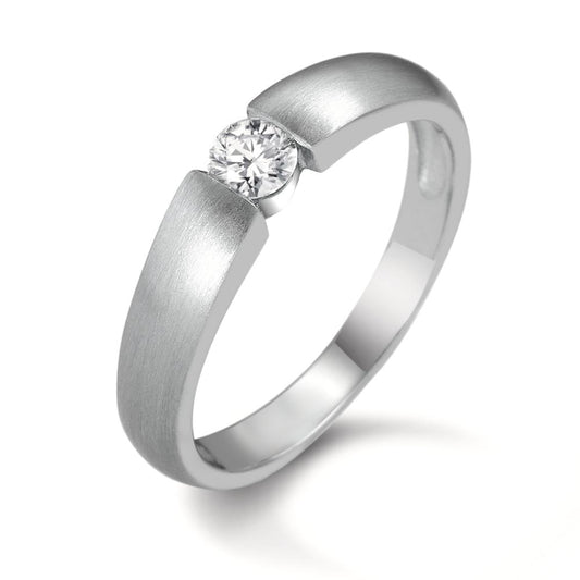 Solitaire ring 950 palladium Diamant 0.20 ct, w-si