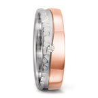 Partnerringe 750/18K hvidguld, 750/18K roseguld Diamant 0.02 ct, tw-si