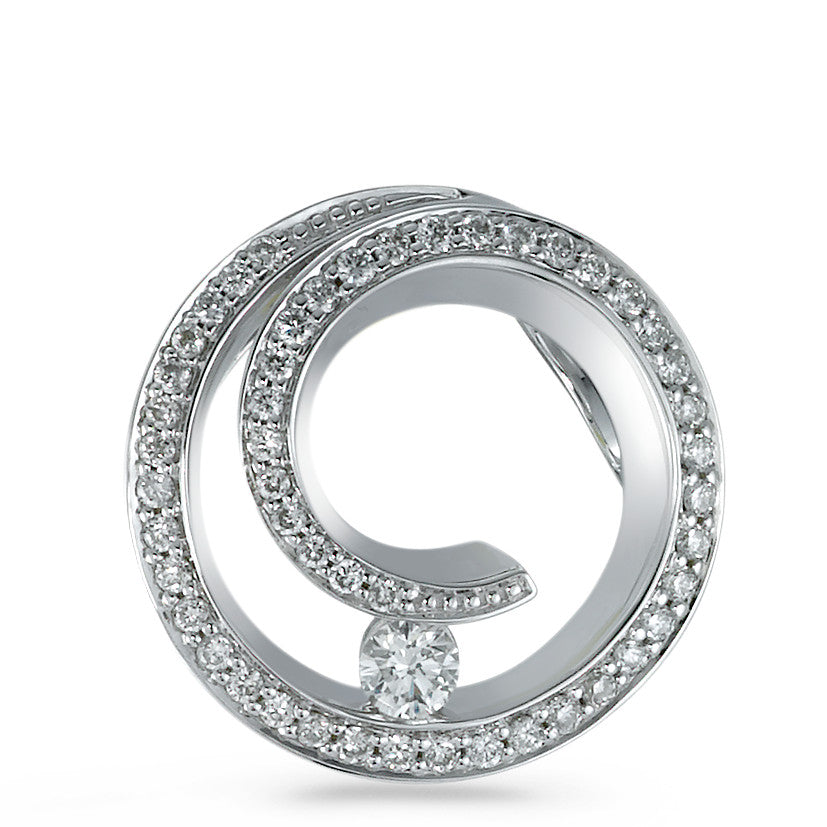 Vedhæng 750/18K hvidguld Diamant 0.30 ct, 50 Sten , [Brillant], w-si Ø16 mm