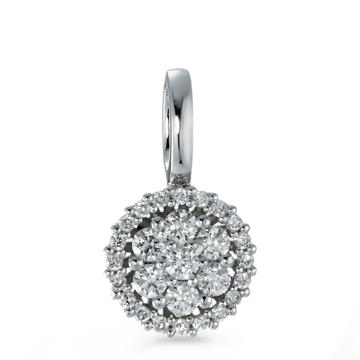 Vedhæng 750/18K hvidguld Diamant 0.26 ct, 27 Sten , [Brillant], w-si Ø8 mm