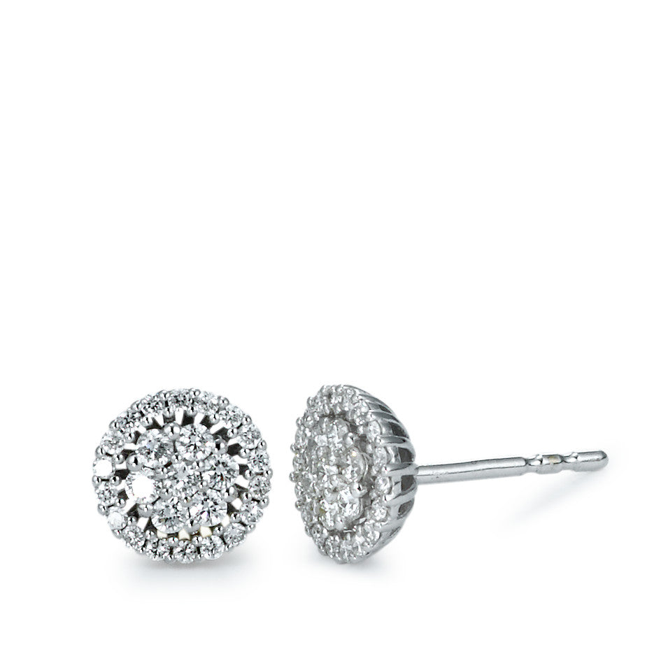 Ørestikker 750/18K hvidguld Diamant 0.35 ct, 50 Sten , [Brillant], w-si Ø7 mm