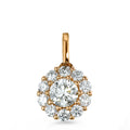 Vedhæng 750/18K rødguld Diamant 0.50 ct, 11 Sten , [Brillant], w-si Ø7 mm