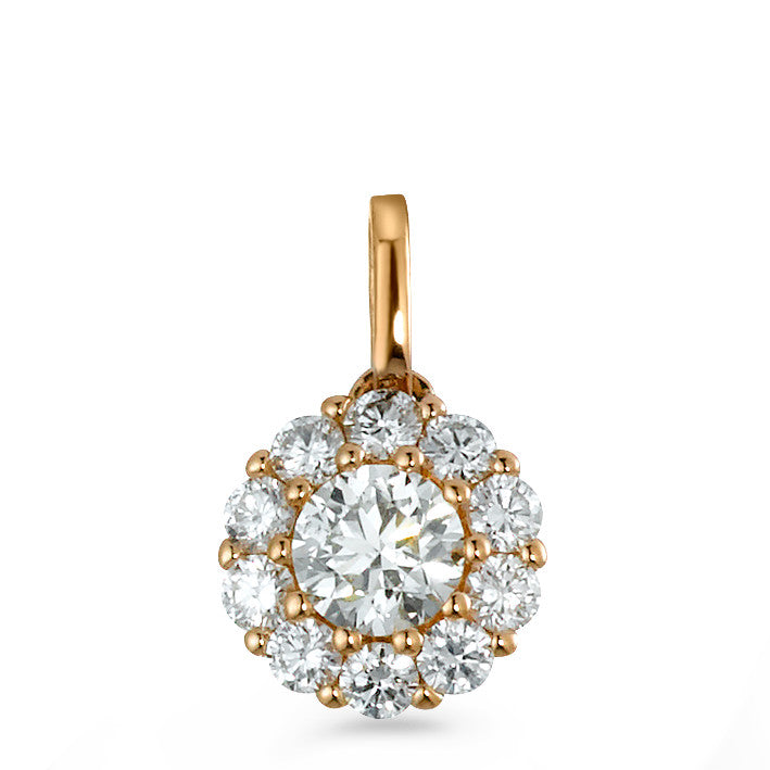 Vedhæng 750/18K rødguld Diamant 0.50 ct, 11 Sten , [Brillant], w-si Ø7 mm