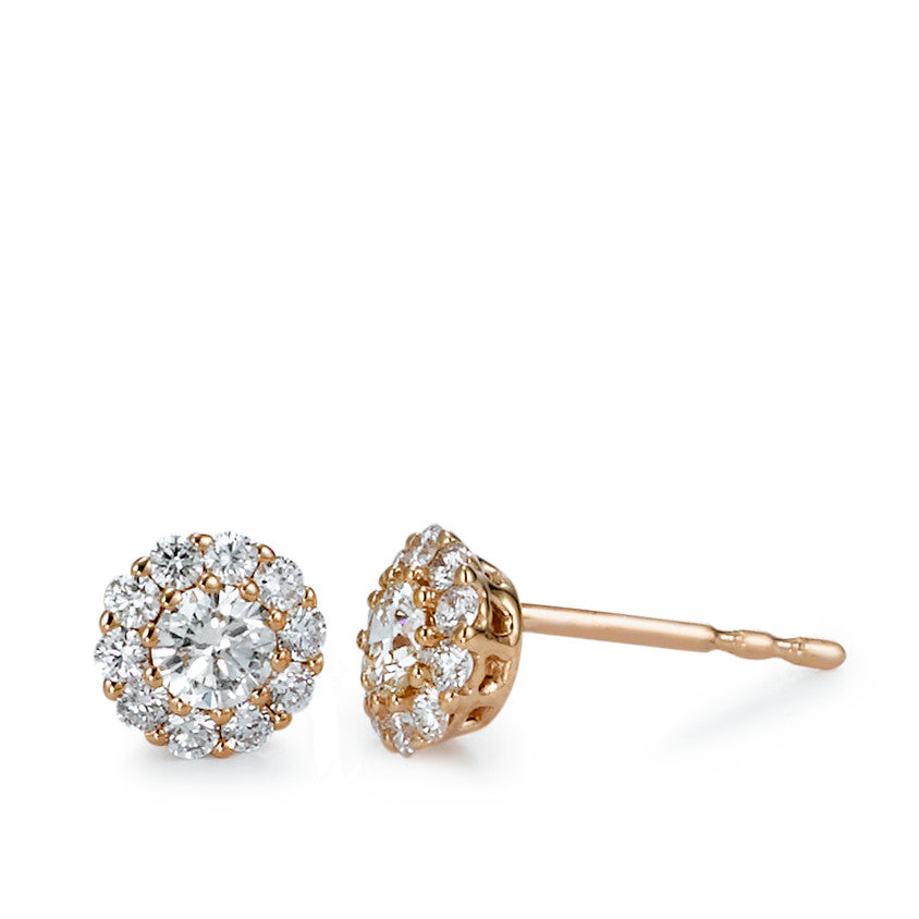 Ørestikker 750/18K rødguld Diamant 0.50 ct, 22 Sten , [Brillant], w-si Ø6 mm