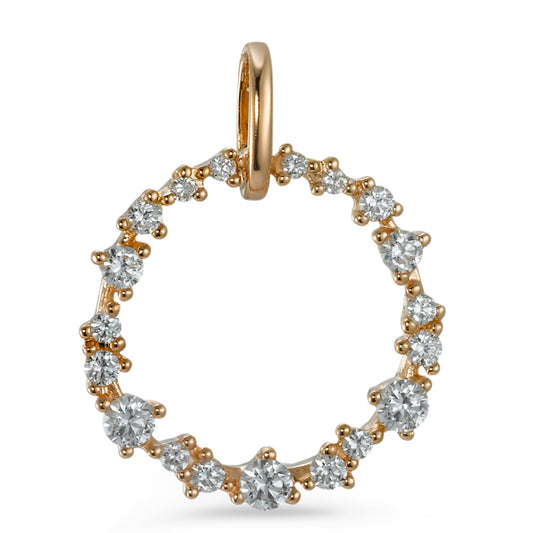 Vedhæng 750/18K rødguld Diamant 0.33 ct, 19 Sten , [Brillant], w-si Ø15 mm