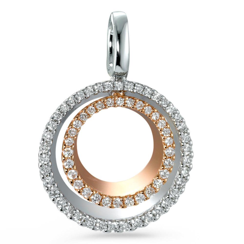 Vedhæng 750/18K rødguld, 750/18K hvidguld Diamant 0.37 ct, 70 Sten , [Brillant], w-si Ø17 mm