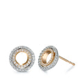 Ørestikker 750/18K rødguld, 750/18K hvidguld Diamant 0.32 ct, 92 Sten , [Brillant], w-si Ø10 mm