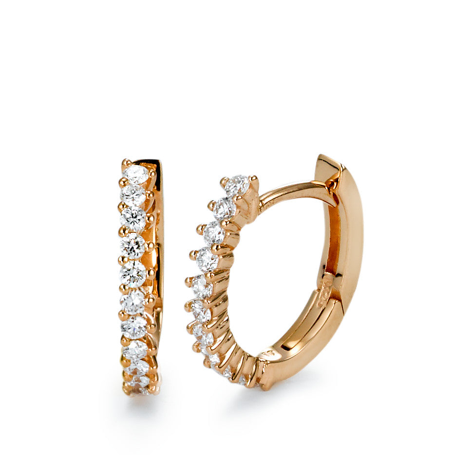 Click kreoler 750/18K rødguld Diamant 0.25 ct, 22 Sten , [Brillant], w-si