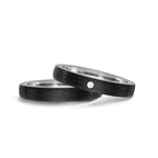 Partnerringe Titanium, Kulstof Diamant 0.03 ct, w-si