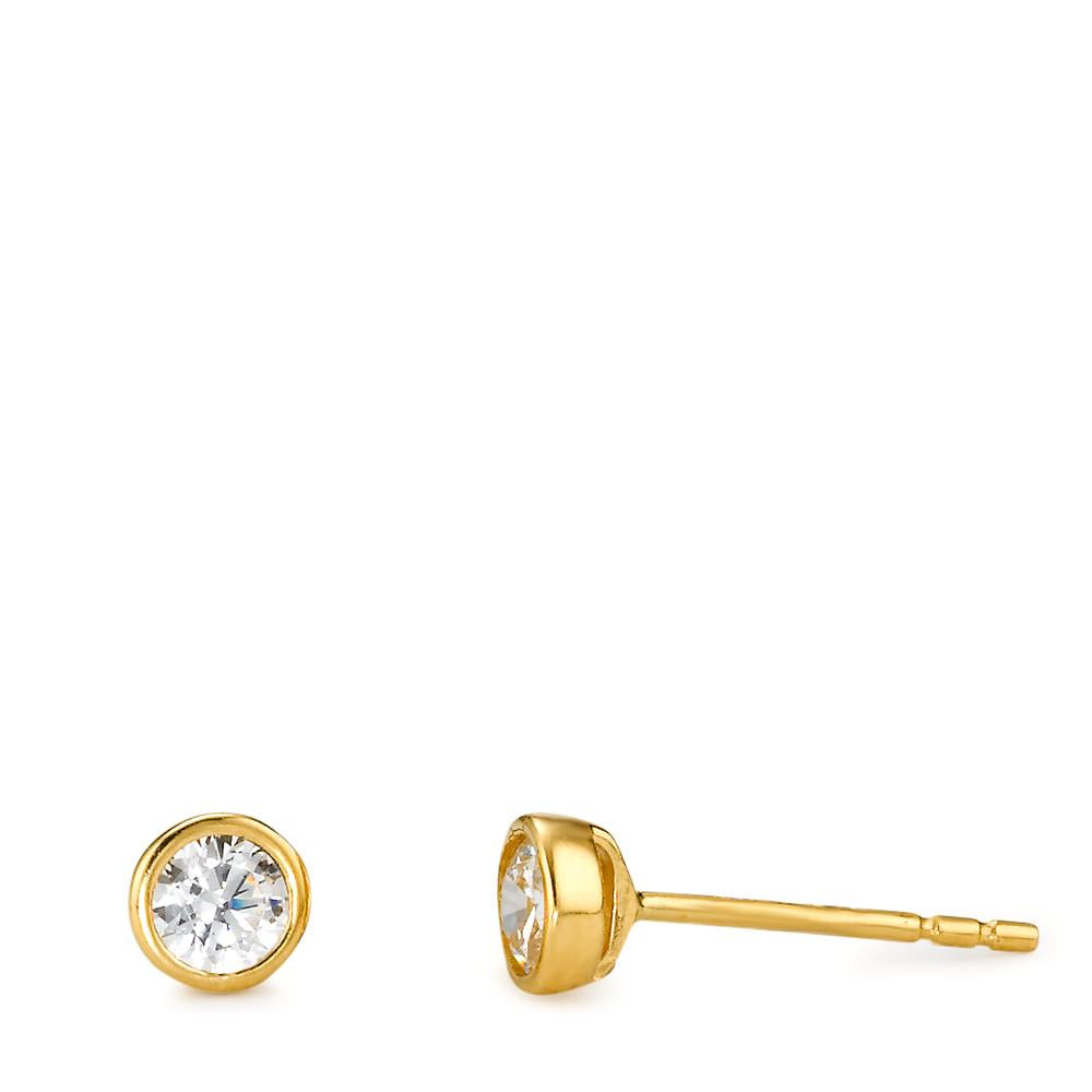 Ørestikker 750/18K guld Zirconia 2 Sten Ø4.5 mm