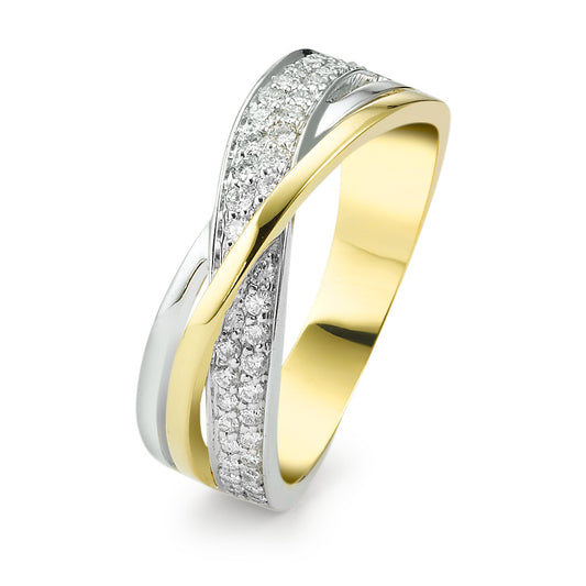 Ringe 750/18K guld, 750/18K hvidguld Diamant 0.30 ct, 45 Sten , w-si
