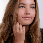 Ringe Sølv Zirconia rhodineret