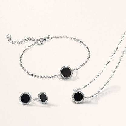 Armbånd Sølv Onyx rhodineret