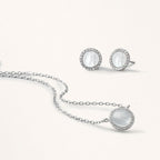 Collier Sølv Zirconia rhodineret Perlemor 40-45 cm Ø10 mm