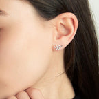 Ørestikker Sølv Zirconia rhodineret Ark