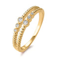 Ringe Sølv Zirconia 6 Sten forgyldt