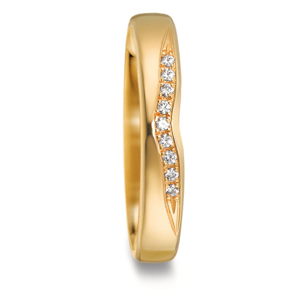 Partnerringe 750/18K guld Diamant 0.045 ct, 9 Sten , tw-vsi