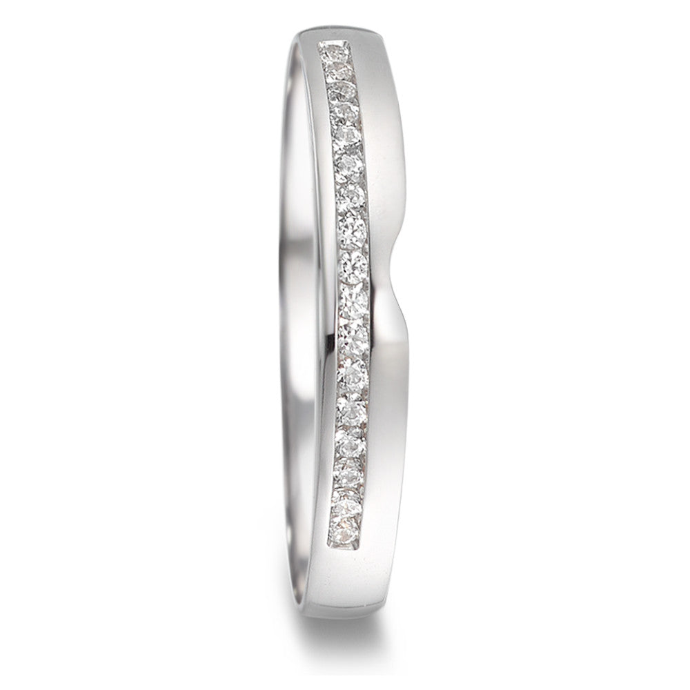 Partnerringe 750/18K hvidguld Diamant 0.085 ct, 17 Sten , tw-vsi