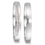 Partnerringe 750/18K hvidguld Diamant 0.085 ct, 17 Sten , tw-vsi