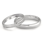 Partnerringe 750/18K hvidguld Diamant 0.085 ct, 17 Sten , tw-vsi