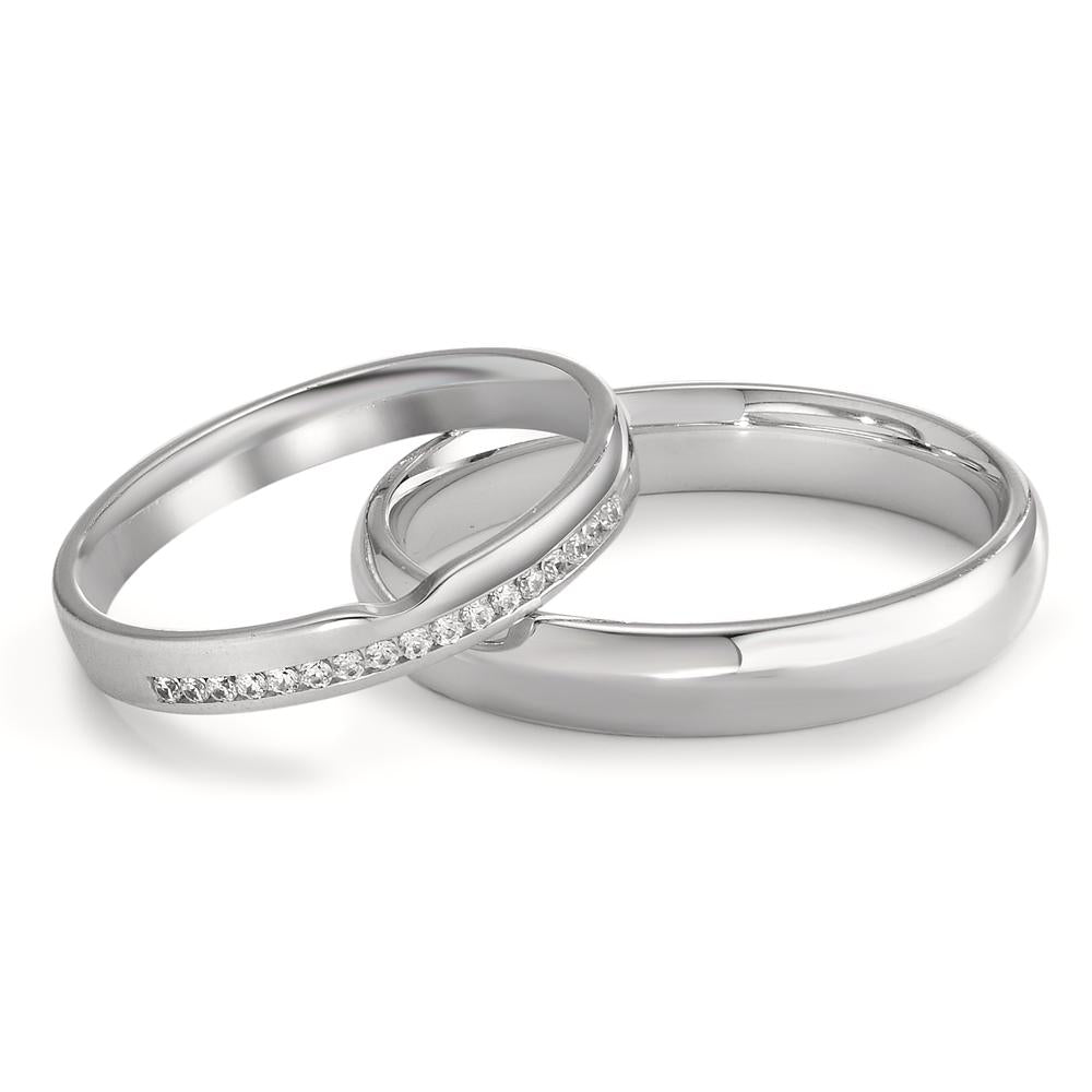 Partnerringe 750/18K hvidguld Diamant 0.085 ct, 17 Sten , tw-vsi