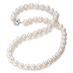Collier Sølv rhodineret Ferskvands kulturperle hvid 8-8.5 mm 42 cm