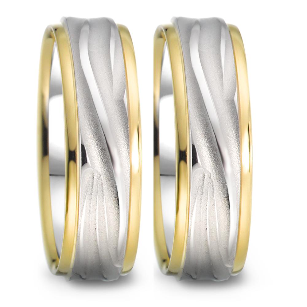 Partnerringe 750/18K hvidguld, 750/18K guld