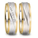Partnerringe 750/18K hvidguld, 750/18K guld