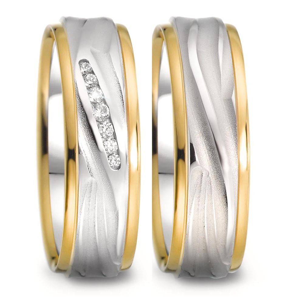 Partnerringe 750/18K hvidguld, 750/18K guld