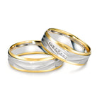 Partnerringe 750/18K hvidguld, 750/18K guld