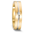 Partnerringe 750/18K guld, 750/18K hvidguld Diamant 0.03 ct, w-si