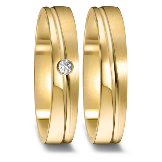 Partnerringe 750/18K guld Diamant 0.03 ct, w-si