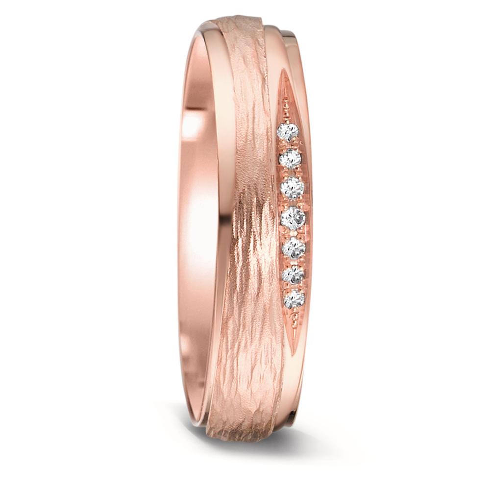 Partnerringe 750/18K roseguld Diamant 0.048 ct, 7 Sten , tw-si