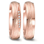 Partnerringe 750/18K roseguld Diamant 0.048 ct, 7 Sten , tw-si