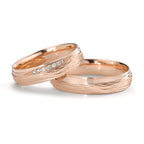Partnerringe 750/18K roseguld Diamant 0.048 ct, 7 Sten , tw-si