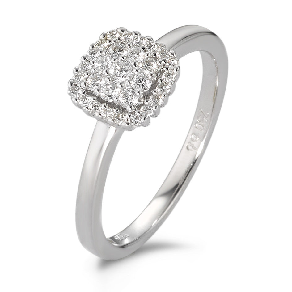 Ringe 750/18K hvidguld Diamant hvid , 0.25 ct, 29 Sten , [Brillant], w-si