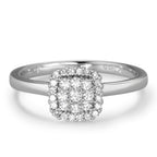 Ringe 750/18K hvidguld Diamant hvid , 0.25 ct, 29 Sten , [Brillant], w-si