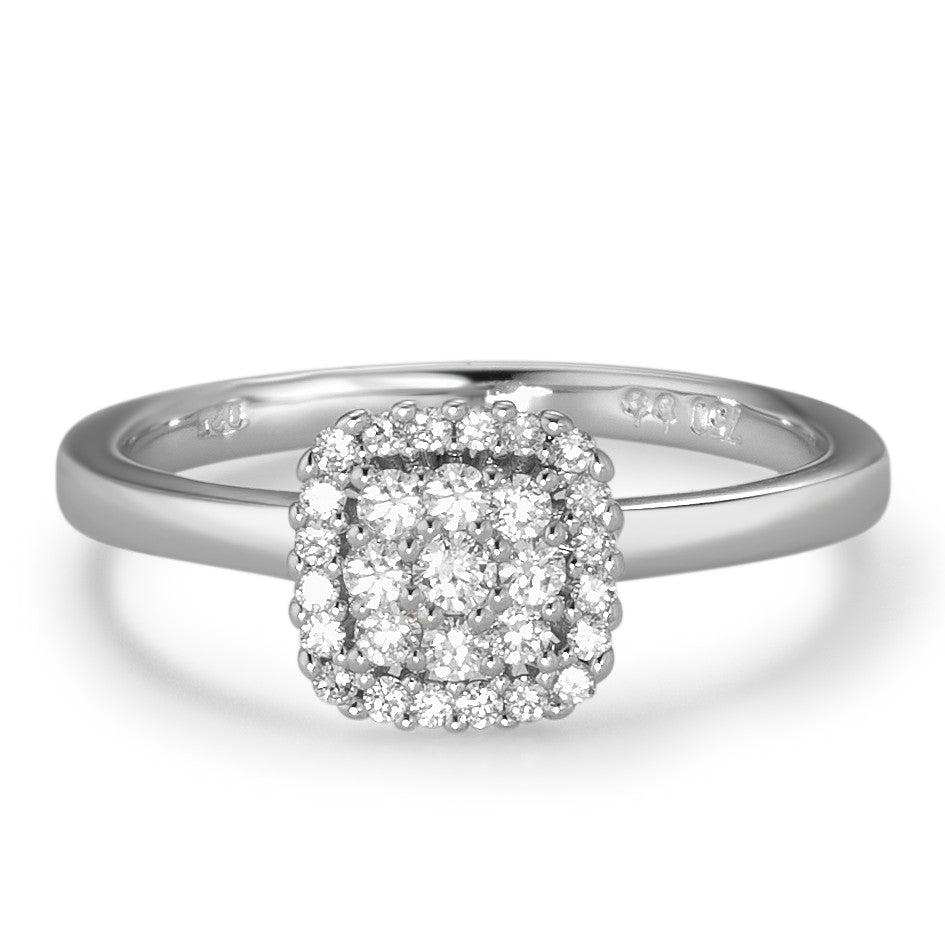 Ringe 750/18K hvidguld Diamant hvid , 0.25 ct, 29 Sten , [Brillant], w-si