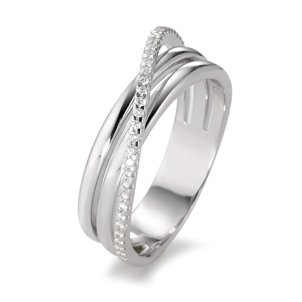 Ringe 750/18K hvidguld Diamant hvid , 0.14 ct, 33 Sten , [Brillant], w-si