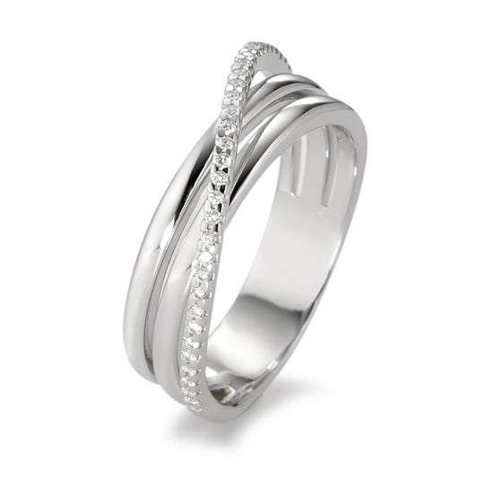 Ringe 750/18K hvidguld Diamant hvid , 0.14 ct, 33 Sten , [Brillant], w-si