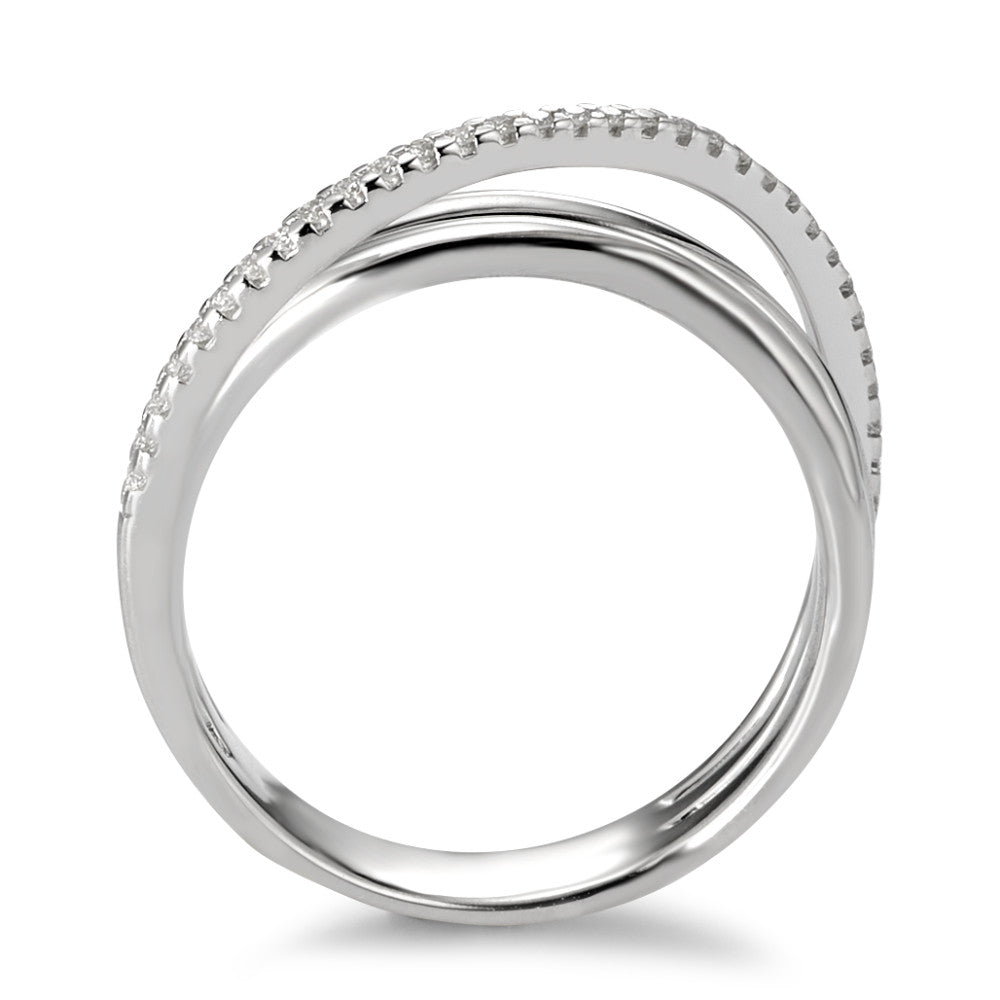 Ringe 750/18K hvidguld Diamant hvid , 0.14 ct, 33 Sten , [Brillant], w-si